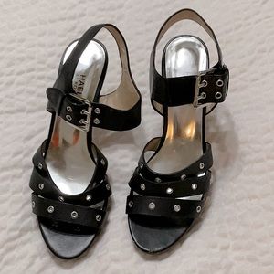 Michael Kors Leather High Heel Platform Sandals